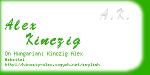 alex kinczig business card